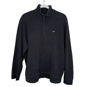Vineyard Vines Mens Black 1/4 Zip Pullover Sweatshirt, L